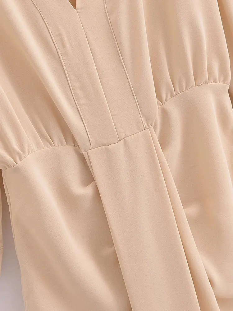 HH Dress Women Elegant Solid Waist Fitted Draped Dress Slim V Neck Half Sleeve Dresses Summer Woman Evening Dress Vestidos