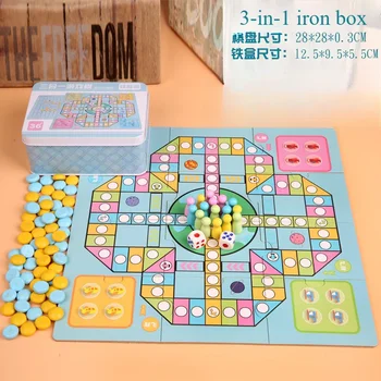 Flying Backgammon Early Education Board Game Multi-Functional Children Chess Puzzle Wooden Toys