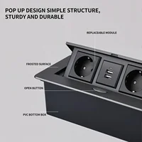 Table Charging Station Hidden Type Power Socket Slow Pop-Up Table Outlet Desktop Socket for US/EU Home Office Kitchen 4