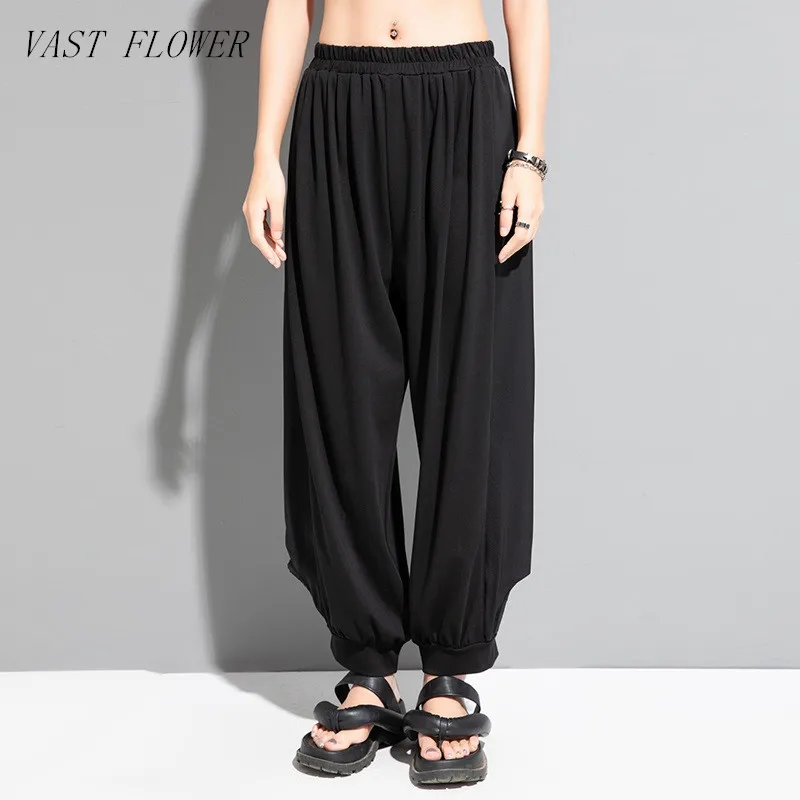 

black high Waist vintage Casual loose summer bloomers Pants for Women Trousers 2023 clothes Streetwear