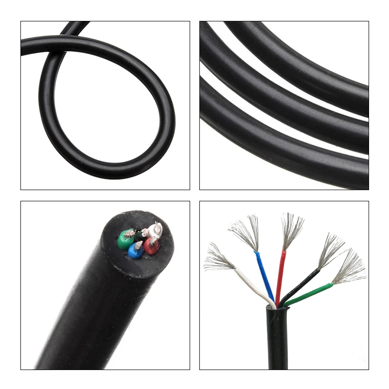 Soldering Station 1-3M Electronic Soldering Iron High Temperature Heat-resistant 5 Core Silicone Cable T12 Line DIY Handle