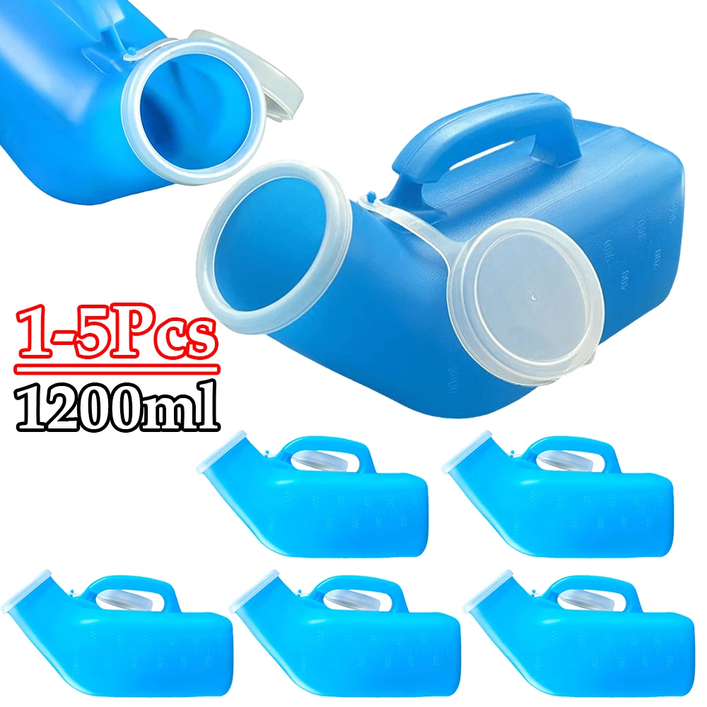 Portable Urinal 1-5Pcs Men Urinal With Lid For Camp Travel 1200ml