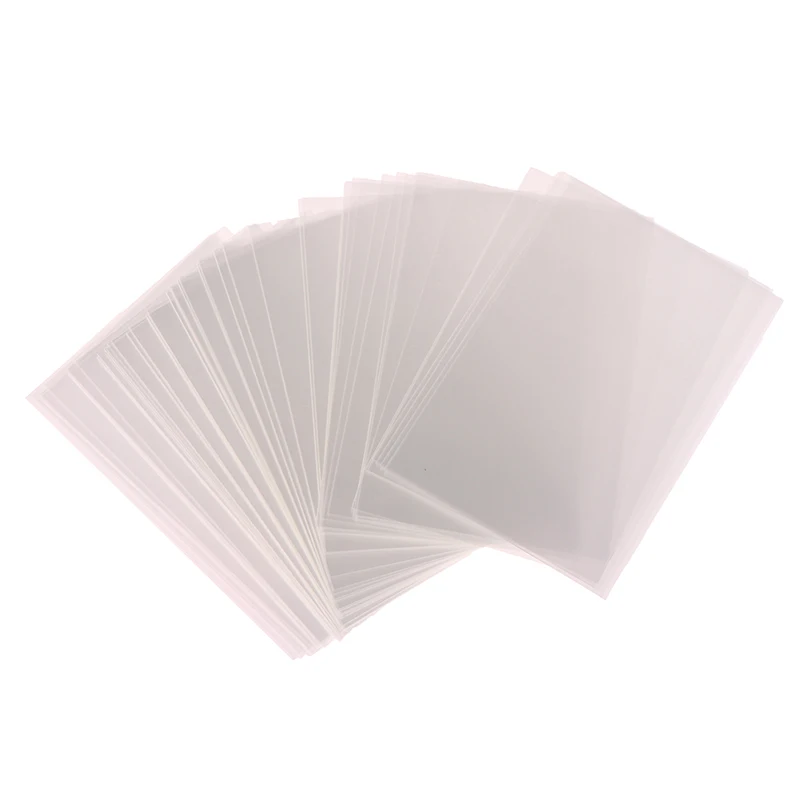 50pcs Card Sleeves Popcorn Card Film Card Set Card Set Transparent Hard Photo Card Holographic Protective Film Album Binder
