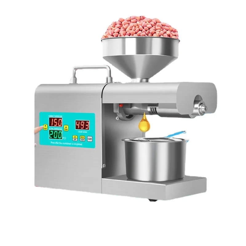 Automatic Cold Press Oil Machine Sunflower Seeds Olive Oil Extractor 110V/220V Intelligent Digital Dispaly