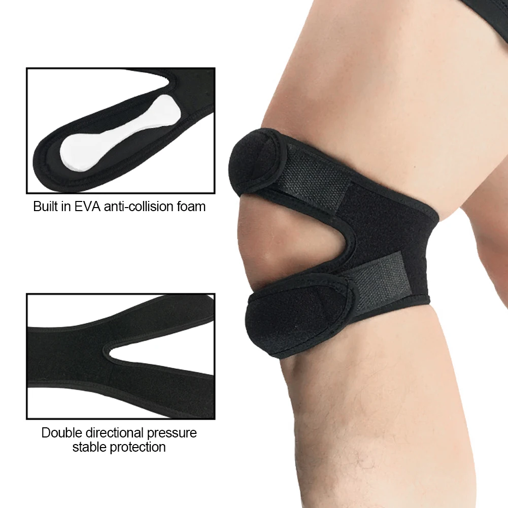 1Pc Pressurized Knee Wrap Sleeve Support Bandage Pad Elastic Braces Knee Hole Kneepad Safety For Basketball  Cycling