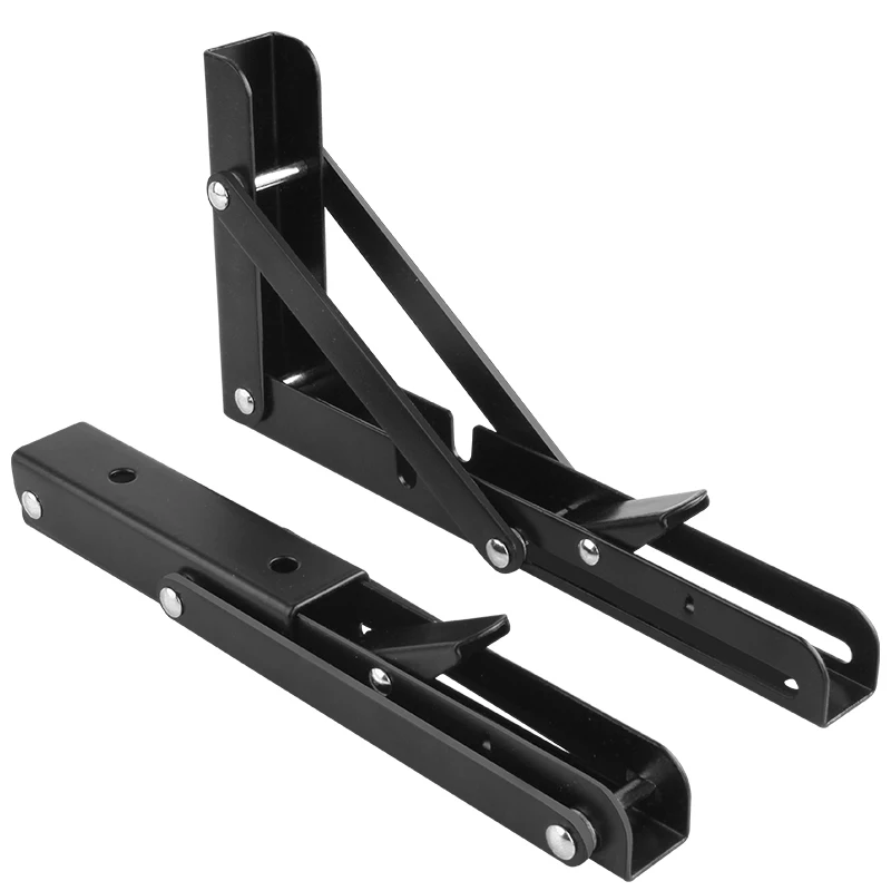 2PCS 6-20 Inch Adjustable Wall Mounted Triangle Folding Angle Bracket Bench Table Shelf Bracket Furniture Heavy Support Hardware Folding Shelf Bracket Shelf Bracket
