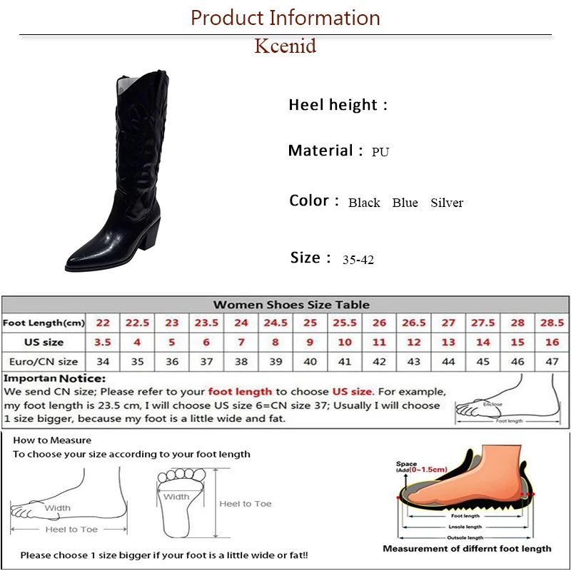 Kcenid Autumn Winter Cozy Sfot Leather Boots High Knee Woman Heels Fashion Handwork Embroidery Ladies Pointed Toe Long Shoes