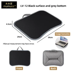 Multifunctional Ergonomic Laptop Desk with Cushion and Foam Filling, Integrated Mouse Pad (LV - 12Black table)