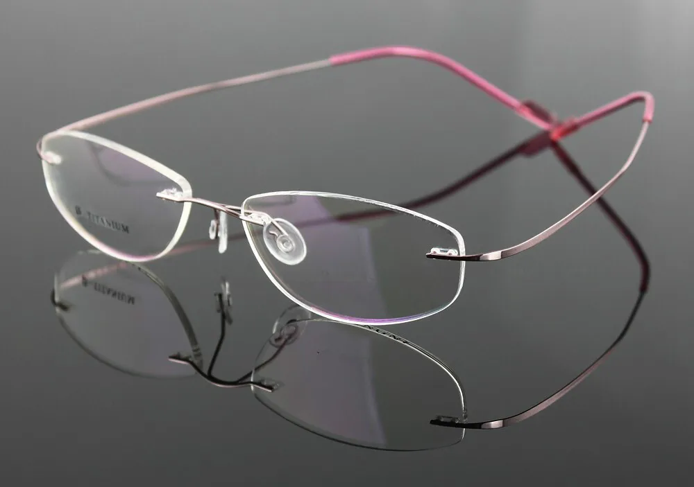 Brightzone Women's Rimless Square Screwless Titanium Eyeglasses