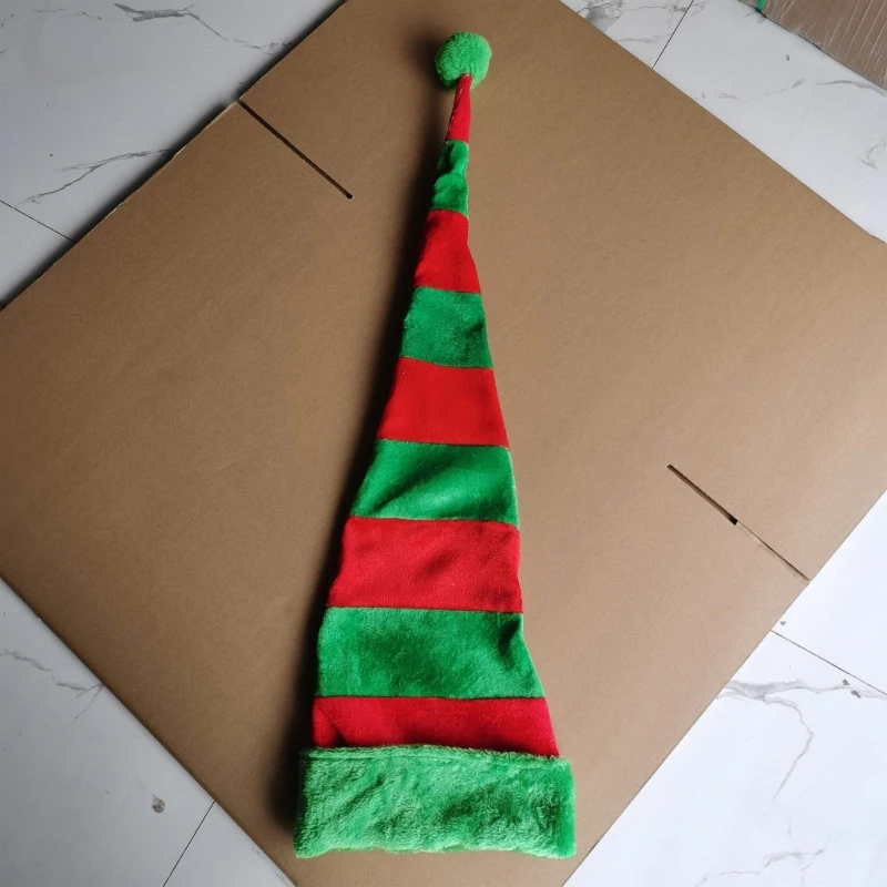 Slouch Baggy Hat Light up for Christmas Photo Props Cheerful Charactor Costume Mischievous Long Caps Hat Santa Helpers