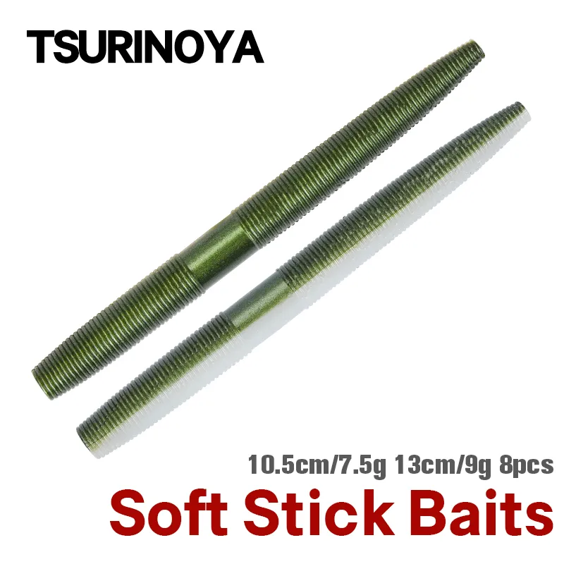 TSURINOYA 4.13in 5.12in 7.5g 9g Stick Baits Soft Worm Fishing