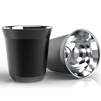 Tazza da caffè in acciaio inossidabile con isolamento a doppia parete tazza da caffè in metallo tazza da demitassa per la casa interna o esterna 1
