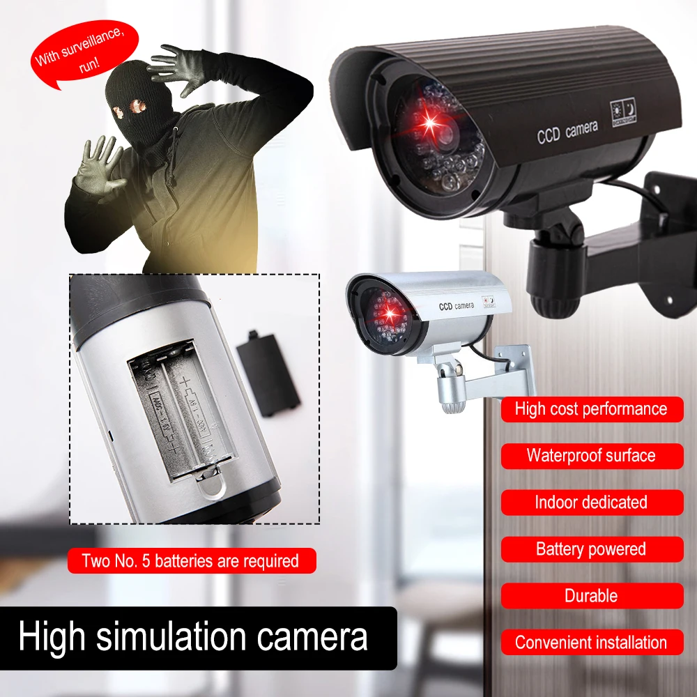 Smart Dummy Surveillance Camera Indoor/Outdoor Waterproof Fake CCTV Security Camera Bullet with Flashing Red LED Light Monitor 1 set 2led 22 inch 490mm led strip light update ccfl lcd screen to monitor