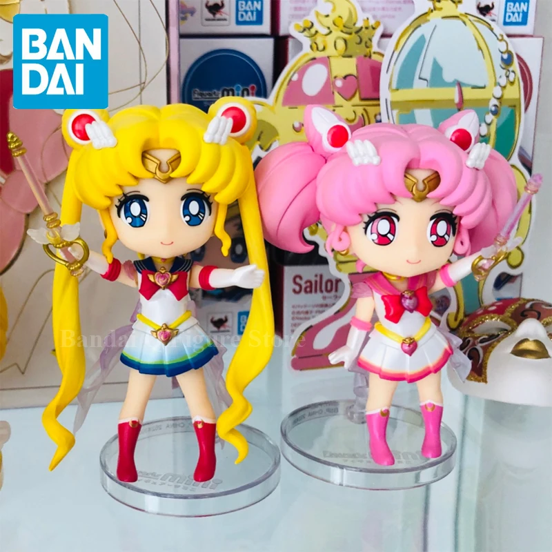 

Original Bandai Spirits Figuarts Sailor Moon Figure Mini Q Ver Tsukino Usagi Chibiusa Anime Action Figurine Model Doll Toys