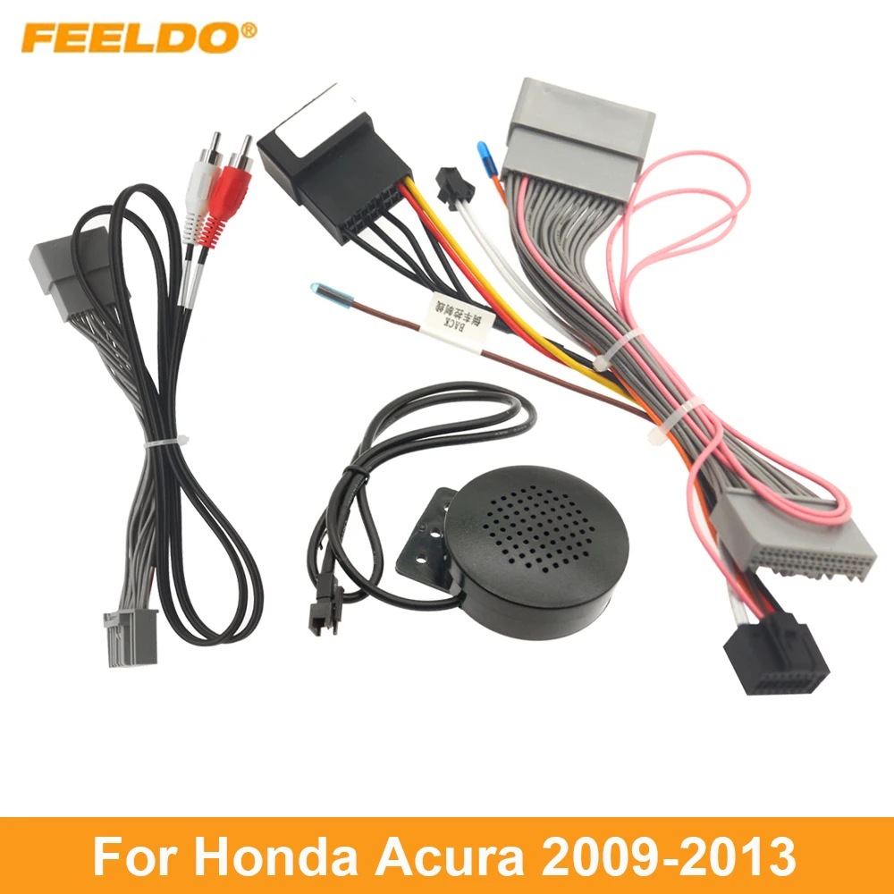 

FEELDO Car 16pin Power Cord Wiring Harness Adapter For Honda Acura (09-13) Installation Head Unit Cable With Speaker