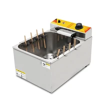 12L Korean Cheese Hot Dogs Sticks Frying Machine Commercial Mozzarella Corn Dog Deep Fryer Stove Waffle Machines 1