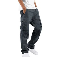 Pantalon cargo tactique pour homme, multi-poches, coupe droite, taille à cordon, pour la randonnée, le travail, le quotidien, la rue, les voyages 2
