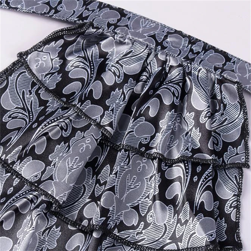 Black Gold Mens Silk Shirt Paisley Floral Long Sleeve Casual Shirts For Men Jacquard Male Business Party Wedding Dress Up Tops