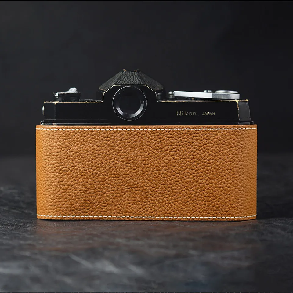 Genuine Real Leather Half Camera Case Bag Cover For Olympus OM1 OM2 OM3