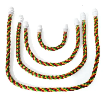30/55/80/105cm Colorful Parrot Rope Hanging Braided Budgie Bird Cage Cockatiel Toy Pet Stand Accessories Ladder Swing Supplies 1