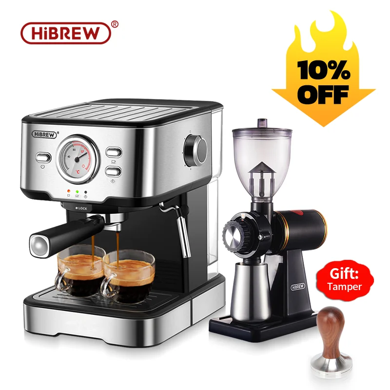 HiBREW Coffee Machine Cafetera 20 Bar Espresso inox Semi Automatic