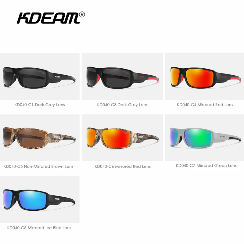 KDEAM Performance Polarized Sunglasses For Men Printing Pattern Designing Frame Glasses Transmittance Cat.3 Men's Sports Goggles