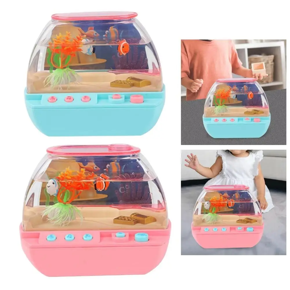 Fish Aquarium Creative Artificial Aquarium Toy Cartoon Light Up LED Light Up Tank Electric Lovely Music Interactive Aquarium Toys Home