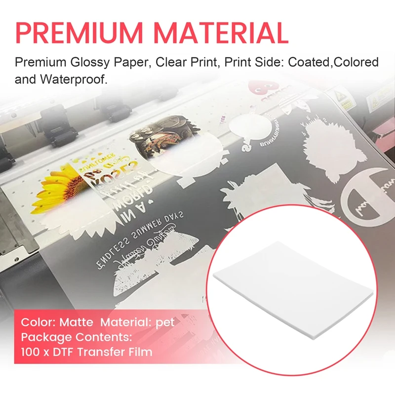 DTF Transfer Film 100 Sheets-A4 PET Heat Transfer Paper For DIY Direct On  T-Shirts.Socks,Bags, 8.3 Inch X 11.7 Inch - AliExpress