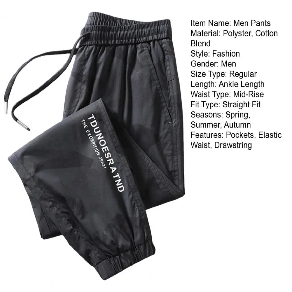 Description Picture 3 of itemTraining Slacks Wear-resistant Shrinkable Cuffs Skin-touch Men Sports Pants Camouflage Sweatpants Sports Pants Versatile
