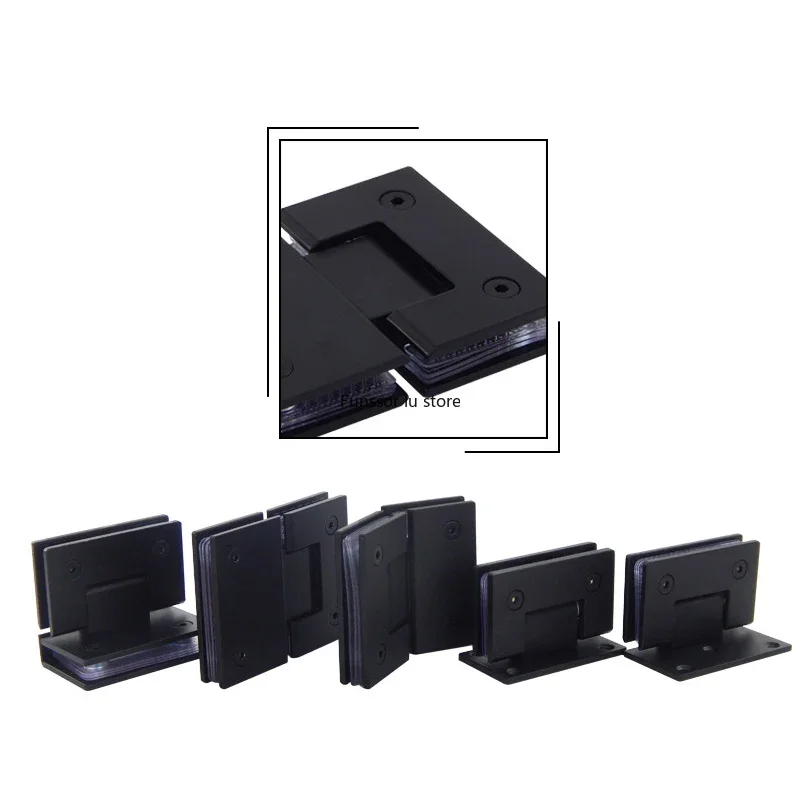 Stainless Steel Frameless Glass Black Door Hinge 90 Degrees of Bathroom Clamp Folding Clip 1pcs stainless steel hinges,door hinges