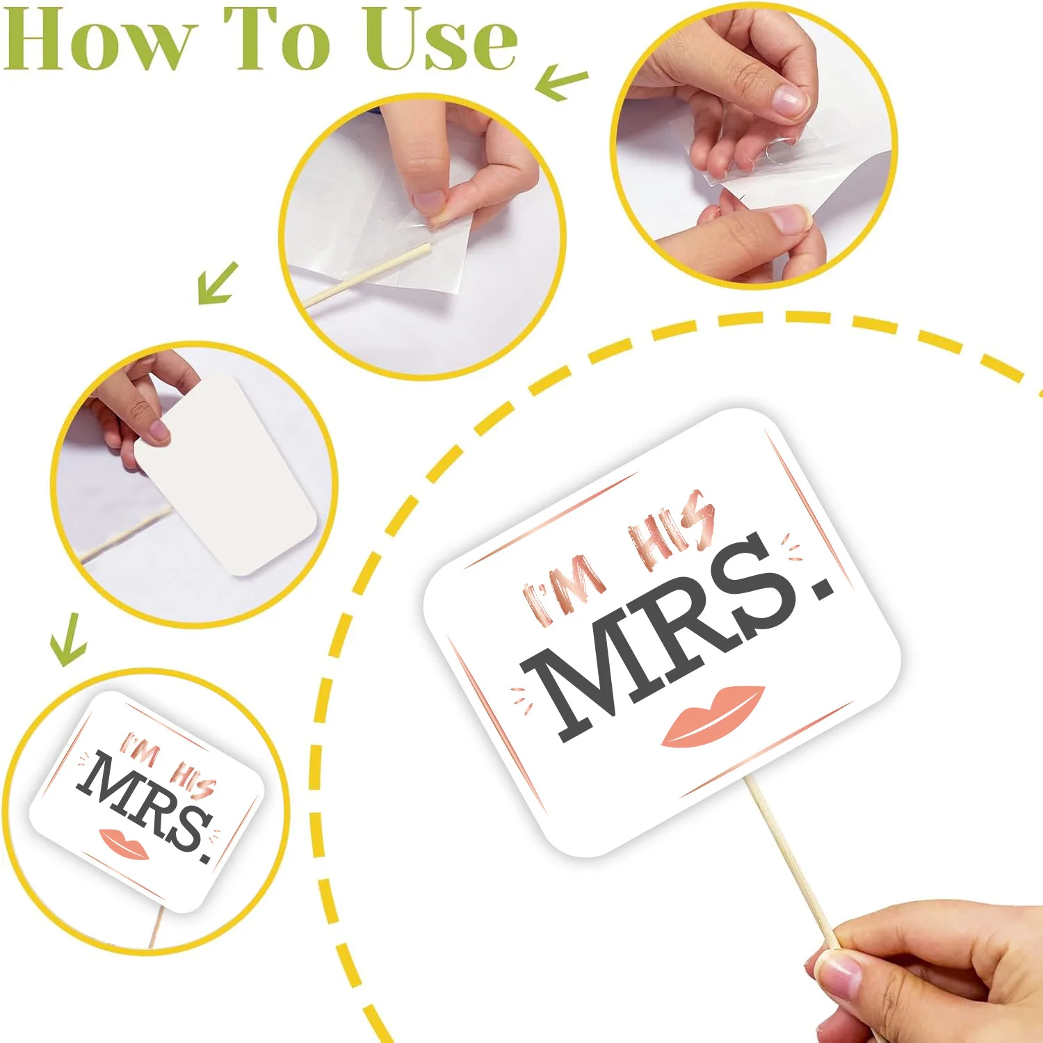 Wedding party bride to be photo props DIY bachelor party photo supplies Hen Party Decoration - 3