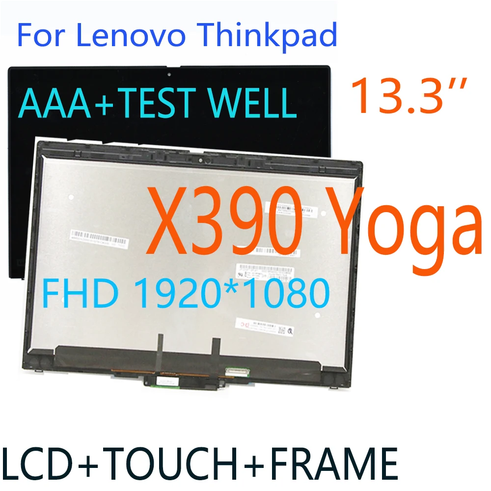 

FRU 02HM857 02HM861 5M10V24625 For Lenovo Thinkpad X390 Yoga Laptop FHD LCD Display Touch Screen Glass Digitizer Assembly Frame