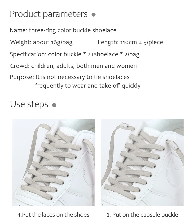 Lacci elastici con chiusura in metallo Scarpe senza lacci per scarpe da ginnastica per bambini e adulti Lacci pigri Taglia unica per tutte le scarpe_voghion.com
