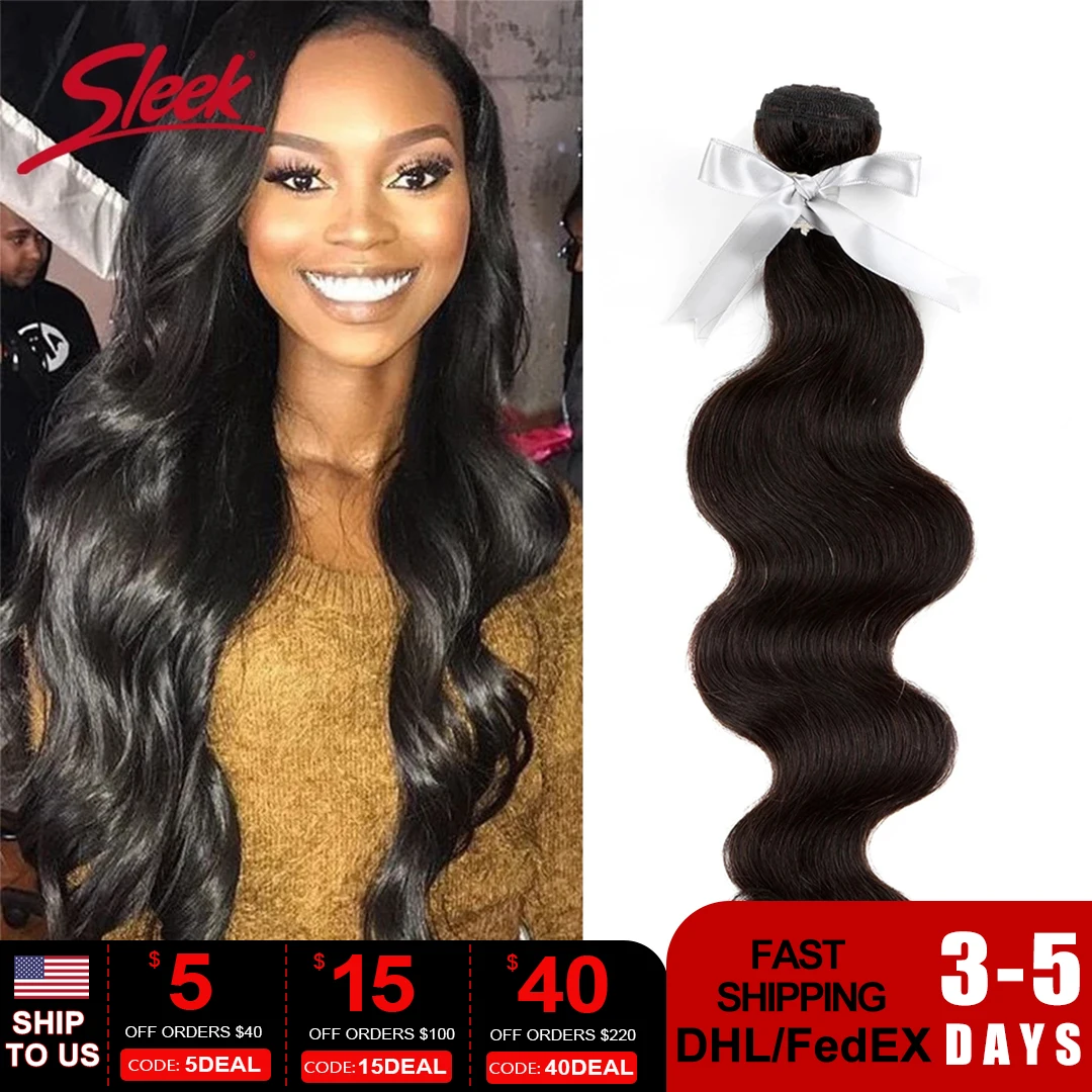 Mèches brésiliennes Remy Body Wave élégantes, Extensions de cheveux 100% naturels noirs, 8 à 36 pouces, pour femmes noires
