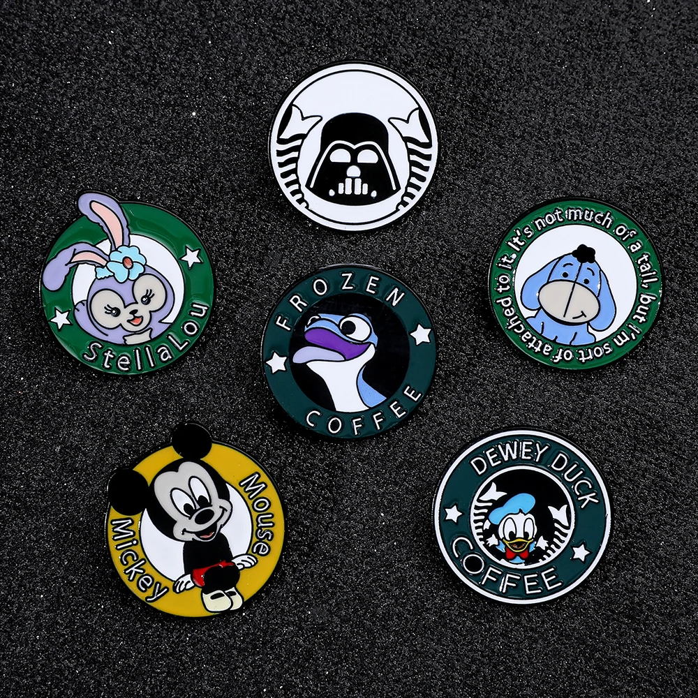 Disney Mickey Mouse Donald Duck Smalto Pin Star Wars Cartoon Figure Darth Vader Spilla Distintivo In Metallo Accessori Per Gioielli Kawaii