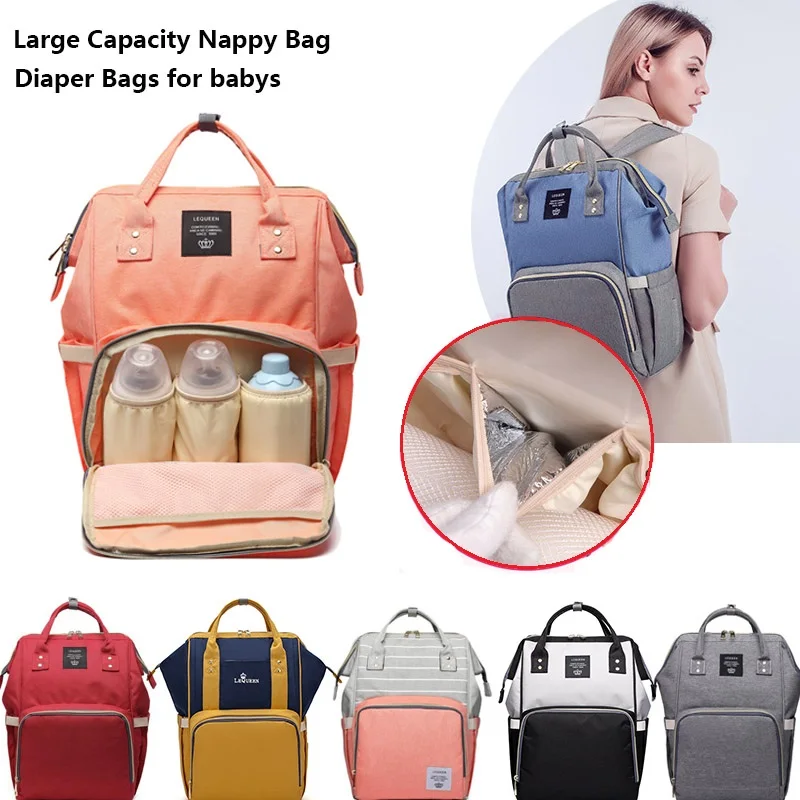 

Lequeen Large Capacity Fashion Mommy Bag Maternity Nappy Diaper Bags Travel Backpack Nursing Bag for Baby Care Women's Bag