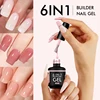 CHUNSHU 15ML Builder Nail Gel In A Bottle 6IN1 Neon Color Nail Construction Extension Gel Polish Clear Pink UV Led Base Top Coat 1