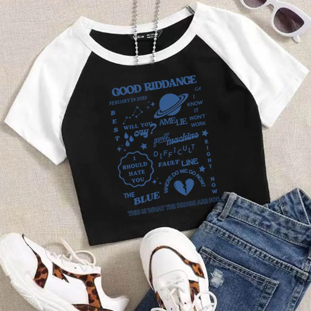 Gracie Abrams T Shirts Streetwear Good Riddance Tracklist Merch Vintage Graphic Tee Crop Shirt Short Tees Tops Male and Female 3