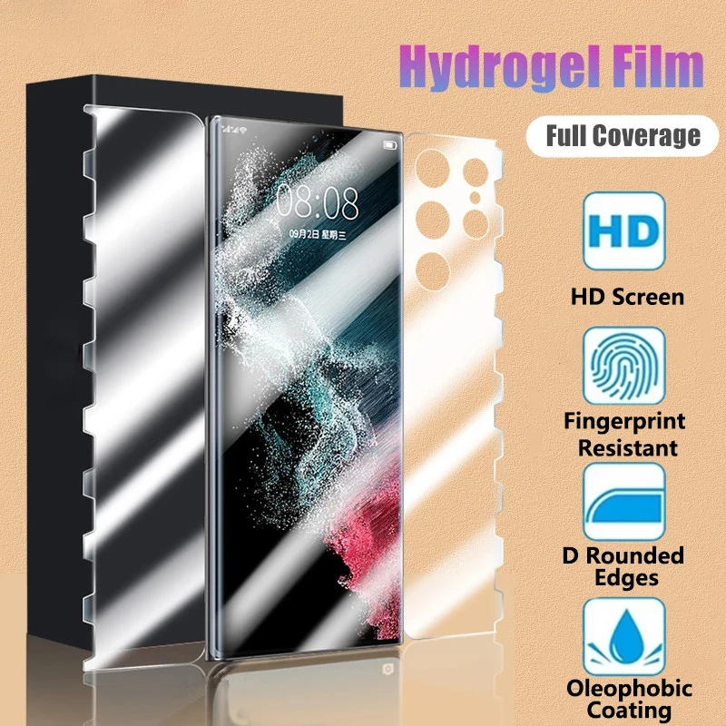 1/2Pack Full Body Hydrogel Film For Samsung S22/S22 Plus/S22 Ultra Anti Scratch Clear Screen Protector For Samsung S22 Series