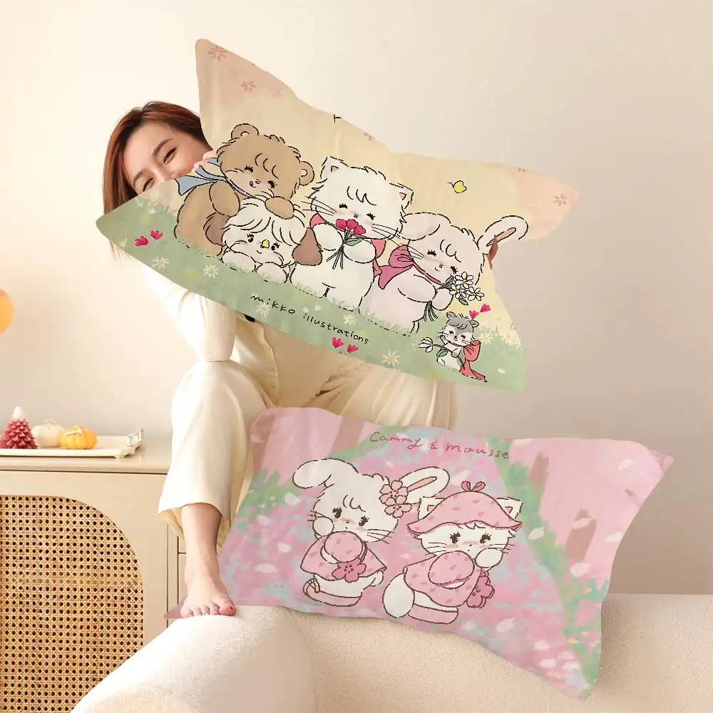 M-Mikko 일러스트레이션 성인 여성을 위한 속건성 폴리에스테르 베갯잇, 기..