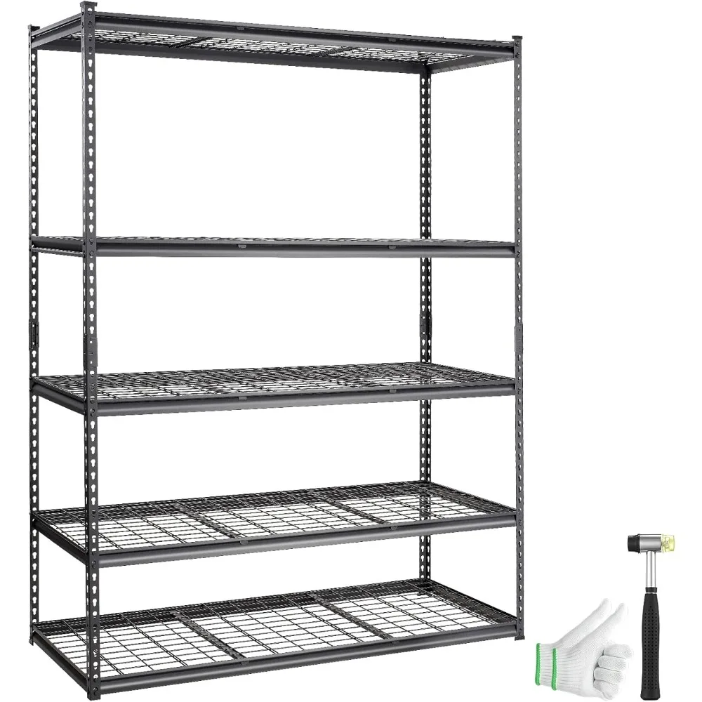 

Storage Shelving Unit, 5-Tier Adjustable, 2000 lbs Capacity, Heavy Duty Garage Shelves Metal Organizer Wire Rack, Black