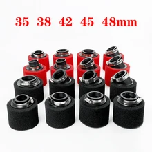 35mm 38mm 42mm 45mm 48mm Black and Red Foam Air Filter Sponge Cleaner Moped Scooter Dirt Pit Bike Motorcycle