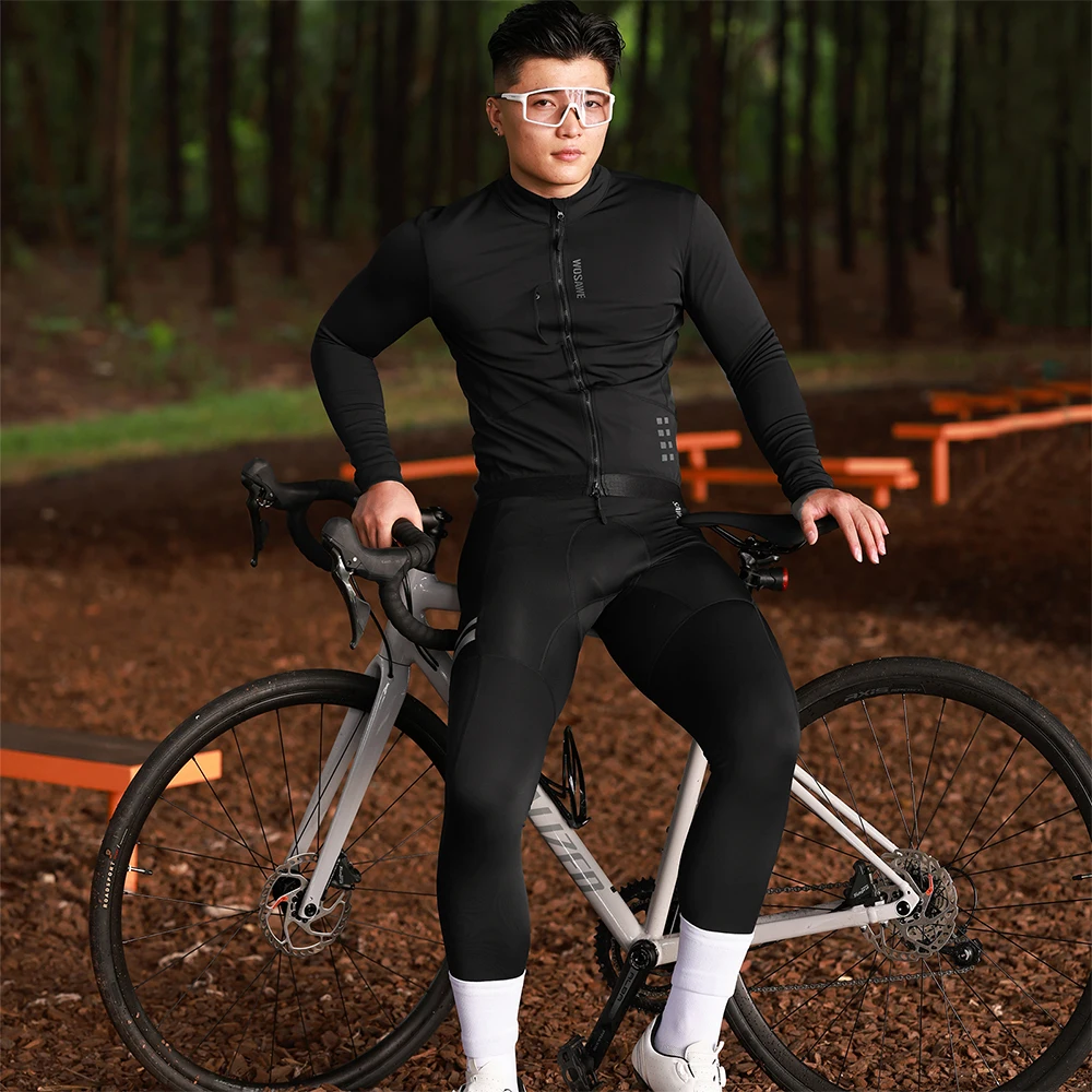 Cycling jacket cycling clothes WOSAWE Men's Winter Cycling Bike Jackets Windproof Softshell Thermal Bicycle Clothing for Men Warm Fleece Road Bike Jersey