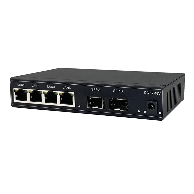 Montado na Parede Ethernet Poe Switch 10 Mbps 100 Mbps 1000mbps Gigabit Rede Poe Switch com Portas Sfp - Imagem 3