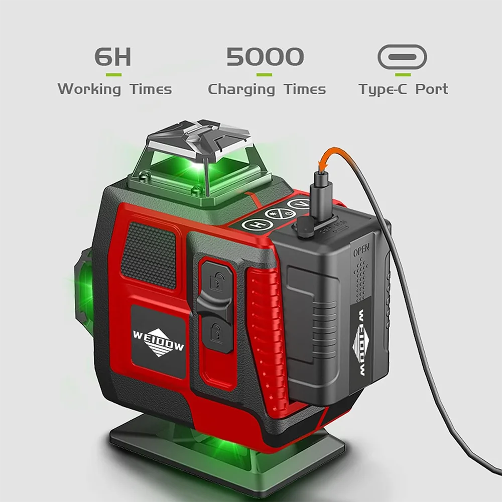 4D 16 Lines Professional Lazer Level L 360 Self Leveling 4x360&deg; Cross Line Laser with Tripod Nivel Laserfor Build Tools