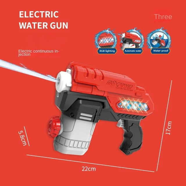 Electric Water Gun High Pressure Spray Pistol Outdoor Children Beach Swimming Pool Battle Games Water Blaster Squirt Gun for Kid 6