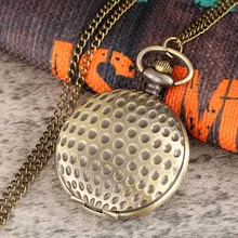 

Steampunk Pocket Watch Man Necklace Pedent Gift Sports Style Golf Ball Pattern Fashion Vintage Watch Man Regalos Para Hombre