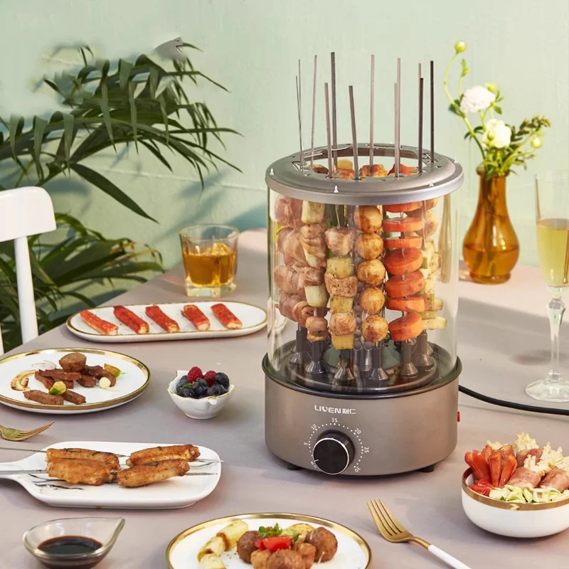 Household Electric Barbecue Grill Skewer Vertical Self-baking Machine Barbecue Grill Automatic Rotating Smokeless Grill 3