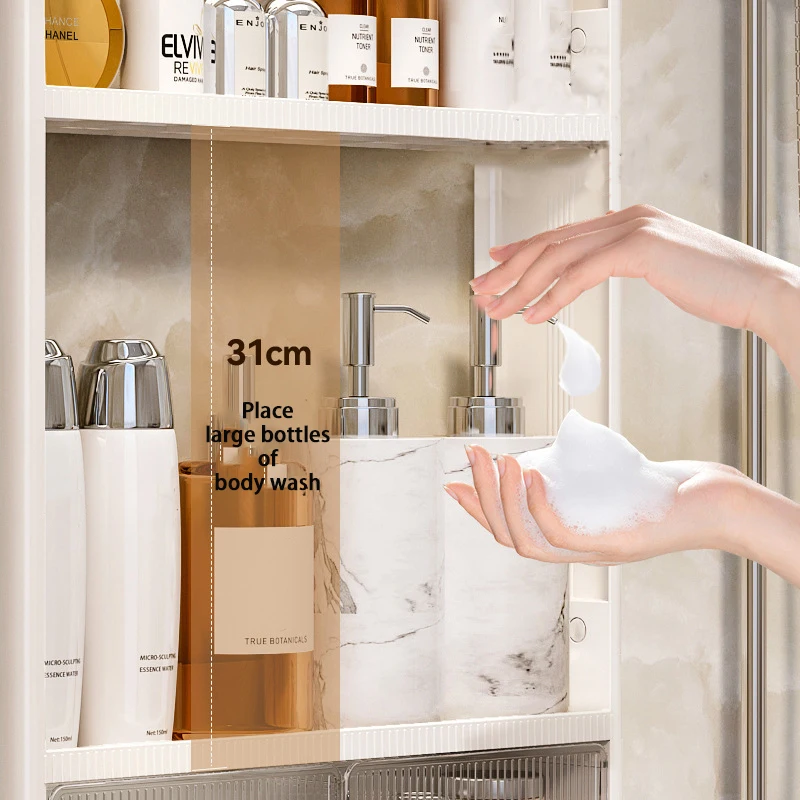 Bathroom Wall-mounted Storage Rack For Cosmetics, Toiletries