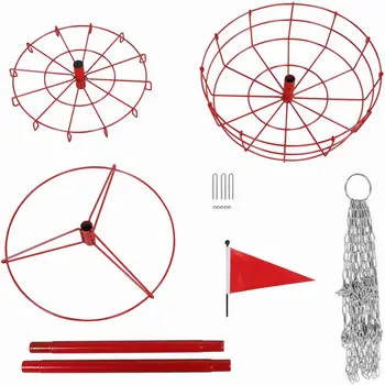Yaheetech Portable Disc Golf Basket Target Disc Sports 12-Chain Practice Disc Golf Target Steel Hole Disc Golf Goals Catcher Ind 4